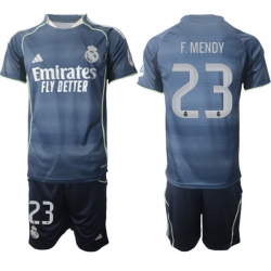 Men Real Madrid 2026 Soccer Jerseys DarkBlue #23 F.MENDY
