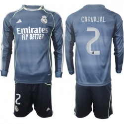 Men Real Madrid 2026 Soccer Jerseys DarkBlue Long #2 CARVAJAL