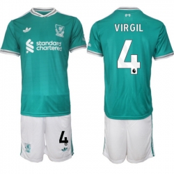 Men Liverpool 2026 Soccer Jerseys Teal #4 VIRGIL