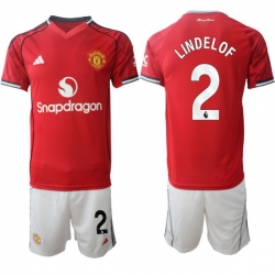 Men Manchester United 2026 Soccer Jerseys Red #2 LINDELOF