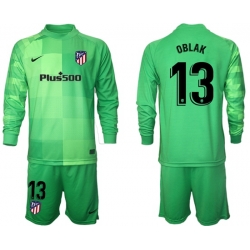 Men Atletico de Madrid Long Sleeve Soccer Jerseys 500