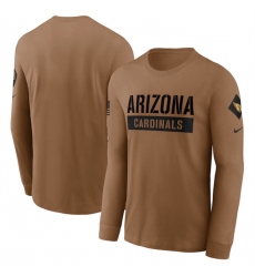 Men Arizona Cardinals 2023 Brown Salute To Service Long Sleeve T Shirt