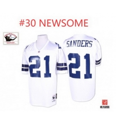 NEWSOME #30 Cowboys Throwback Stitched White Jersey