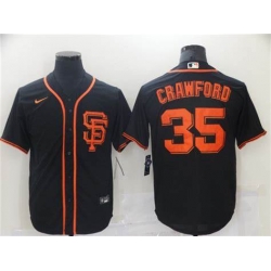 Toddler Nike San Francisco Giants 35 Brandon Crawford Black Cool Base Player MLB Jersey