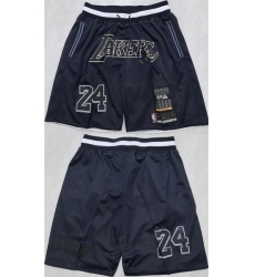 Men Los Angeles Lakers 24 Kobe Bryant Black 2025 Shorts  