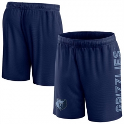 Men Memphis Grizzlies Navy On Court Practice Warmup Performance Shorts 