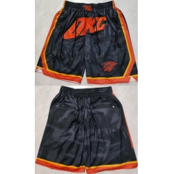 Men Oklahoma City Thunder Black City Edition Shorts  