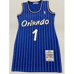 Women Orlando Magic #1 Penny Hardaway Blue Dress Stitched Jersey Blue