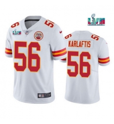 Men Women Youth Toddler Kansas City Chiefs 56 George Karlaftis White Super Bowl LVII Patch Vapor Untouchable Limited Stitched Jersey