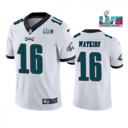 Men Women Youth Toddler Philadelphia Eagles 16 Quez Watkins White Super Bowl LVII Vapor Untouchable Limited Stitched Jersey