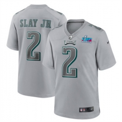 Men Women Youth Toddler Philadelphia Eagles 2 Darius Slay Jr  Grey Super Bowl LVII Patch Atmosphere Fashion Stitched Game Jersey