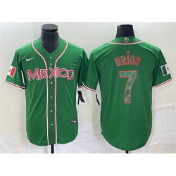 Men Mexico Baseball 7 Julio Urias 2023 Green World Baseball With Patch Classic Stitched Jersey 1