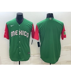 Men Mexico Baseball Blank 2023 Green World Baseball With Patch Classic Stitched Jersey