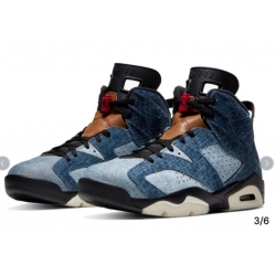 Men Air Jordan 6 Retro Washed Denim Basketball Shoes