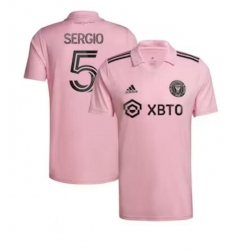 Men's Inter Miami CF Sergio Busquets adidas Pink 2023 The Heart Beat Kit Replica Player Jersey