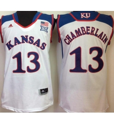 Mens Ncaa Nba Kansas Jayhawks #13 Chamberlain White Jersey