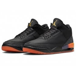 Nike Air Jordan 3 Black Orange Men Shoes 24Z95