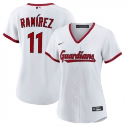 Women Cleveland Guardians 11 Jos E9 Ram EDrez White Cool Base Stitched Baseball Jersey 28Run Small 29