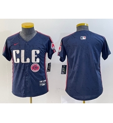 Youth Cleveland Guardians Team Big Logo Navy 2024 City Connect Stitched Baseball JerseyS 4