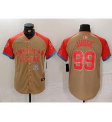 Men American League 99 Aaron Judge Cream 2024 All Star Elite Stitched Baseball Jersey 5