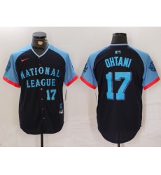 Men National League 17 Shohei Ohtani Navy 2024 All Star Elite Stitched Baseball Jersey  2