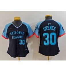 Women National League 30 Paul Skenes Navy 2024 All Star Limited Stitched Baseball Jersey 1