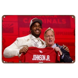 Arizona Cardinals Aluminum Sign 12x8 Inch Paris Johnson Jr. 001