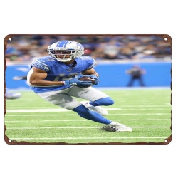 Detroit Lions Aluminum Sign 12x8 Inch Amon Ra St. Brown 003