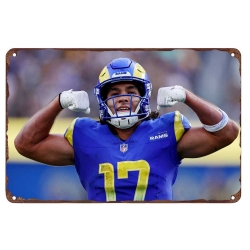 Los Angeles Rams Aluminum Sign 12x8 Inch Puka Nacua 002