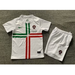 Youth Retro Soccer Jerseys Portugal White