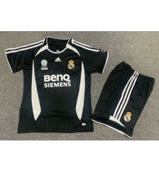 Youth Retro Soccer Jerseys Real Madrid CF Black 06 07