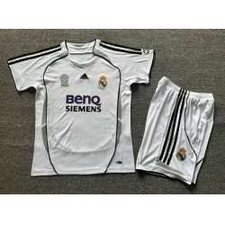 Youth Retro Soccer Jerseys Real Madrid CF White 06 07