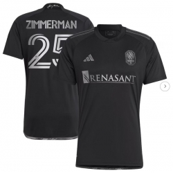 Mens Nashville SC Walker Zimmerman adidas Black 2023 Man In Black Kit Replica Player Jersey
