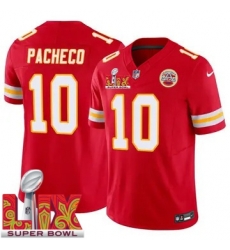 Men Kansas City Chiefs Isiah Pacheco #10 Red 2024 2025 Super Bowl LIX F U S E Stitched Jersey