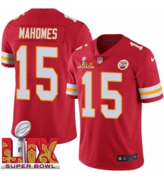 Youth Kansas City Chiefs Patrick Mahomes #15 Red 2024 2025 Super Bowl LIX F U S E Stitched Jersey