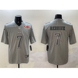 Men Philadelphia Eagles 7 Haason Reddick Grey 2025 Super Bowl LIX Patch Atmosphere Fashion Vapor Untouchable Limited Stitched Football Jersey