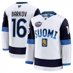 Men Finland 16 Aleksander Barkov White 2025 4 Nations Face Off Premium Stitched Jersey