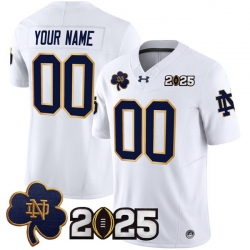 Men Notre Dame Fighting Irish ACTIVE PLAYER Custom White F U S E  2025 CFP Final Patch Limited Stitched Football Jersey