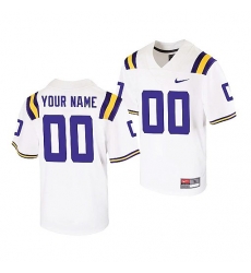 LSU Tigers Custom Youth White College Football Jersey