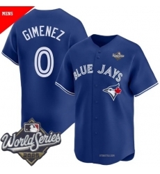 Men Toronto Blue Jays 0 Andres Gimenez Cool Base Stitched Baseball Jersey Blue