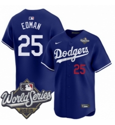 Men Los Angeles Dodgers 25 Tommy Edman 2025 World Series Cool Base Stitched Baseball Jersey Blue Men Los Angeles Dodgers 25 Tommy Edman 2025 World Series Cool Base Stitched Baseball Jersey Blue