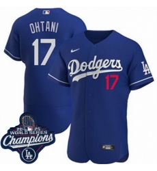 Men Los Angeles Dodgers 17 Shohei Ohtani Cool Base 2025 World Champions Stitched Baseball Jersey Blue Men Los Angeles Dodgers 17 Shohei Ohtani Cool Base 2025 World Champions Stitched Baseball Jersey Blue
