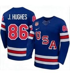 Men USA 86 Jack Hughes Royal 2025 2026 Stitched Hockey Jersey Men USA 86 Jack Hughes Royal 2025 2026 Stitched Hockey Jersey
