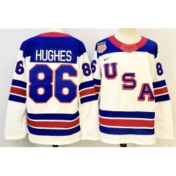 Men USA 86 Luke Hughes White 2025 2026 Stitched Jersey