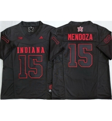 Men Indiana Hoosiers 15 Fernando Mendoza Black 2026 F U S E  Stitched Basketball Jersey