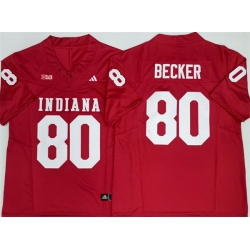 Men Indiana Hoosiers  80 Charlie Becker Red F U S E  Stitched Basketball Jersey