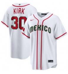 Men Mexico Baseball  30 Alejandro Kirk White 2026 World Baseball Classic Home Stadium Stitched Jersey