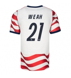 USA 2026 FIFA World Cup Soccer White Jersey Set ( Have Shorts ) Timothy Weah #21 USA 2026 FIFA World Cup Soccer White Jersey Set ( Have Shorts ) Timothy Weah #21
