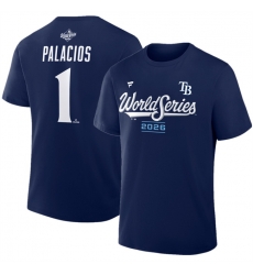 Men Tampa Bay Rays 1 Richie Palacios Navy 2026 World Series Name Number T Shirt Men Tampa Bay Rays 1 Richie Palacios Navy 2026 World Series Name Number T Shirt