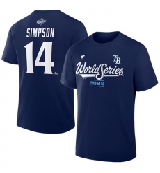Men Tampa Bay Rays 14 Chandler Simpson Navy 2026 World Series Name Number T Shirt Men Tampa Bay Rays 14 Chandler Simpson Navy 2026 World Series Name Number T Shirt